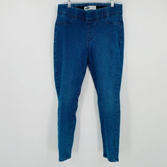 Old Navy Size 10 Medium Wash High Rise Super Skinny Pull On Jeans Stretch - Picture 1 of 9